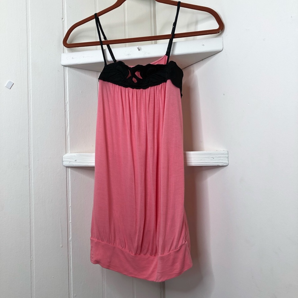Express XS Black & Flamingo Color Cami wAdj Straps